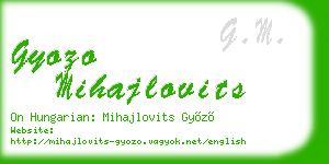 gyozo mihajlovits business card