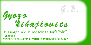 gyozo mihajlovits business card